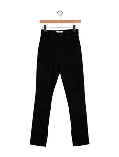 Pre-owned Slvrlake High-rise Straight Leg Jeans In Black