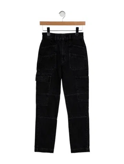 Pre-owned Slvrlake High-rise Straight Leg Jeans In Black