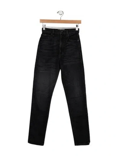 Pre-owned Slvrlake High-rise Straight Leg Jeans In Black