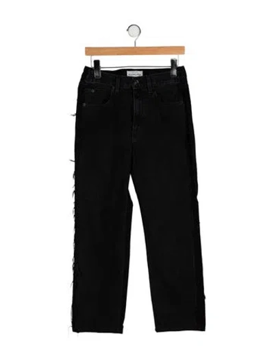 Pre-owned Slvrlake High-rise Straight Leg Jeans In Black