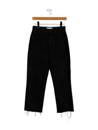 Pre-owned Slvrlake High-rise Straight Leg Jeans In Black