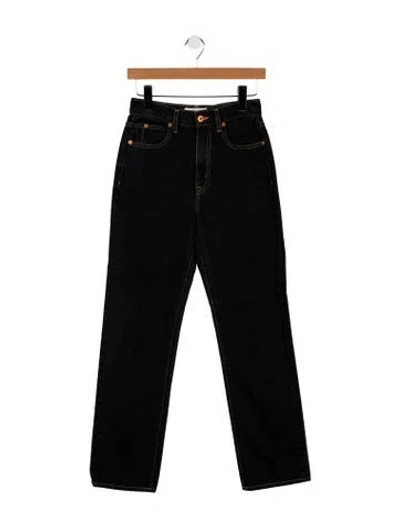 Pre-owned Slvrlake High-rise Straight Leg Jeans In Black