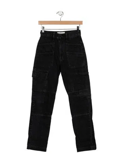 Pre-owned Slvrlake High-rise Straight Leg Jeans In Black