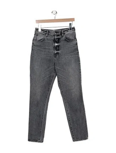 Pre-owned Slvrlake High-rise Straight Leg Jeans In Black