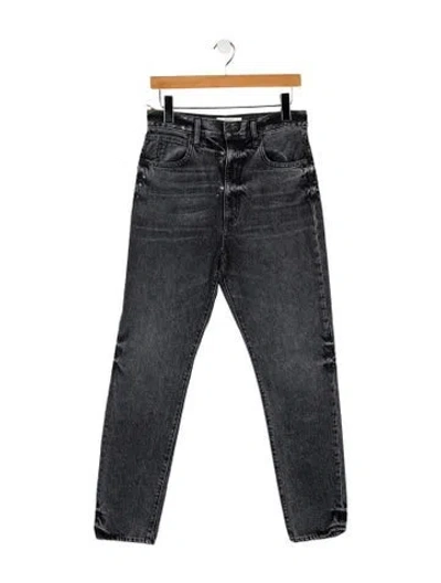 Pre-owned Slvrlake High-rise Straight Leg Jeans In Black