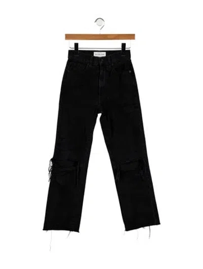 Pre-owned Slvrlake High-rise Straight Leg Jeans In Black