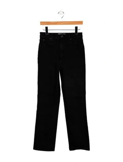 Pre-owned Slvrlake High-rise Straight Leg Jeans In Black