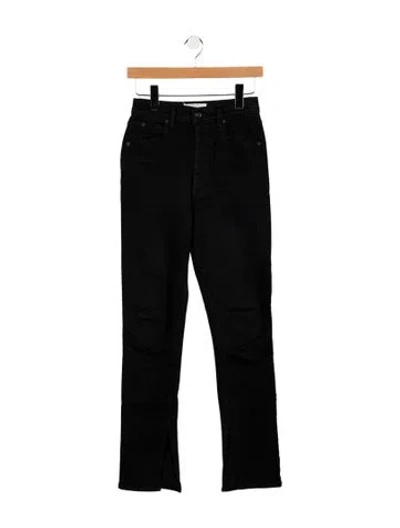 Pre-owned Slvrlake High-rise Straight Leg Jeans In Black
