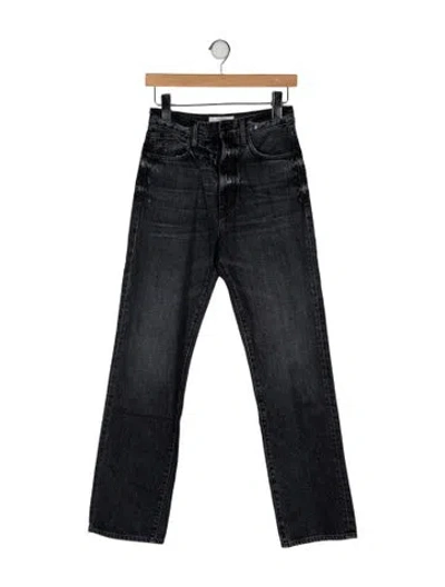 Pre-owned Slvrlake High-rise Straight Leg Jeans In Black