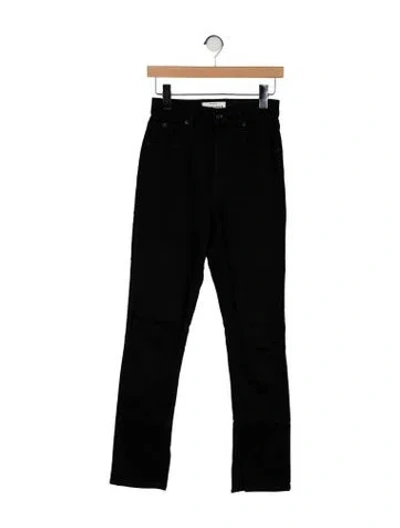 Pre-owned Slvrlake High-rise Straight Leg Jeans In Black