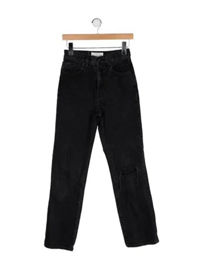 Pre-owned Slvrlake High-rise Straight Leg Jeans In Black