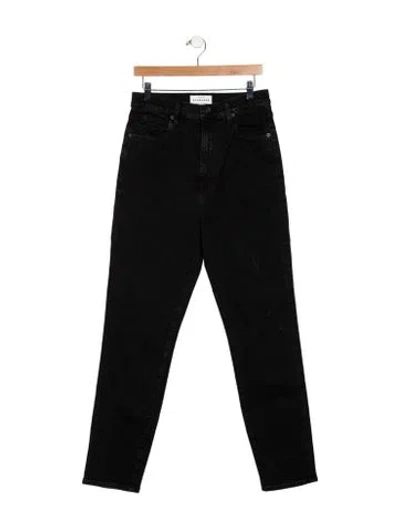 Pre-owned Slvrlake High-rise Straight Leg Jeans In Black
