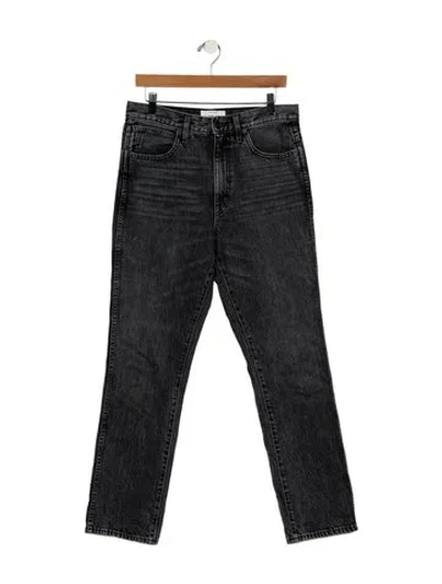 Pre-owned Slvrlake High-rise Straight Leg Jeans In Black