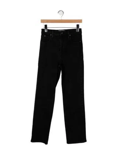 Pre-owned Slvrlake High-rise Straight Leg Jeans In Black