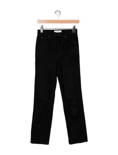 Pre-owned Slvrlake High-rise Straight Leg Jeans In Black