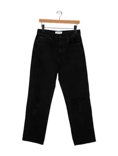 Pre-owned Slvrlake High-rise Straight Leg Jeans In Black