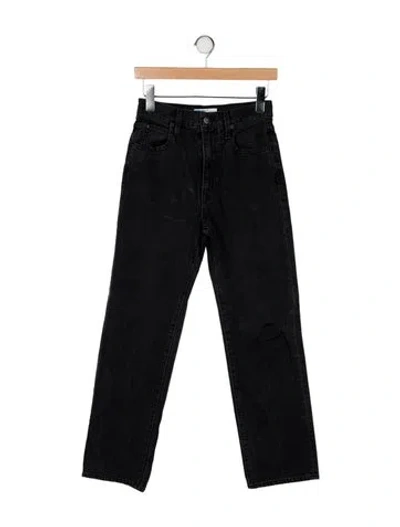 Pre-owned Slvrlake High-rise Straight Leg Jeans In Black
