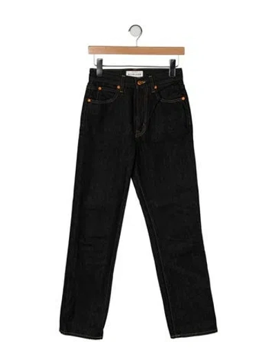 Pre-owned Slvrlake High-rise Straight Leg Jeans In Black