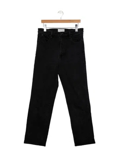 Pre-owned Slvrlake High-rise Straight Leg Jeans In Black