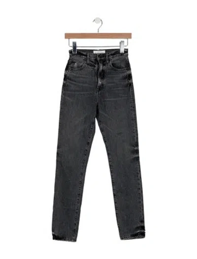 Pre-owned Slvrlake High-rise Straight Leg Jeans In Black