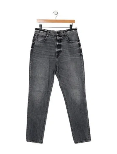 Pre-owned Slvrlake High-rise Straight Leg Jeans In Black