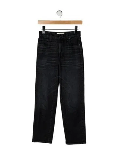 Pre-owned Slvrlake High-rise Straight Leg Jeans In Black
