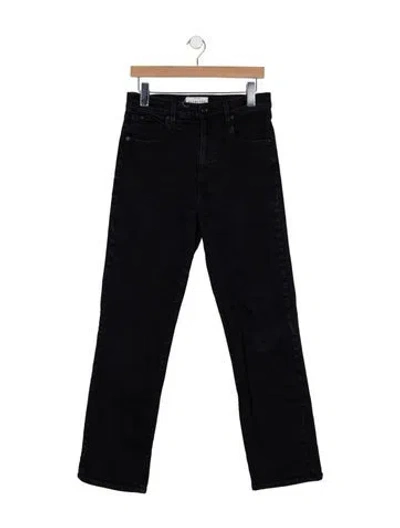 Pre-owned Slvrlake High-rise Straight Leg Jeans In Black