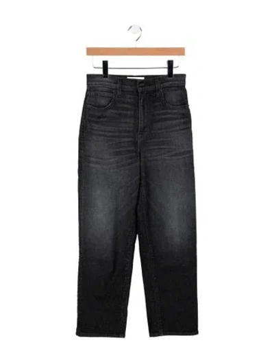 Pre-owned Slvrlake High-rise Straight Leg Jeans In Black