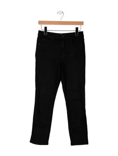 Pre-owned Slvrlake High-rise Straight Leg Jeans In Black