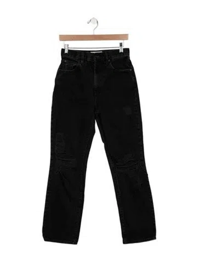 Pre-owned Slvrlake High-rise Straight Leg Jeans In Black