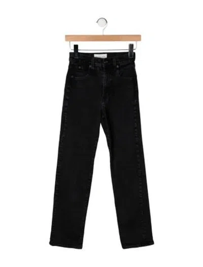 Pre-owned Slvrlake High-rise Straight Leg Jeans In Black