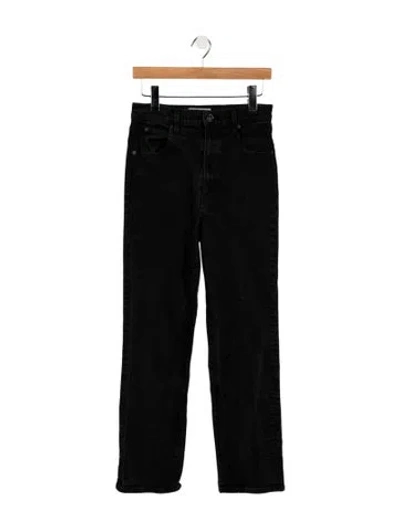 Pre-owned Slvrlake High-rise Straight Leg Jeans In Black