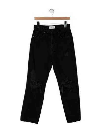 Pre-owned Slvrlake High-rise Straight Leg Jeans In Black