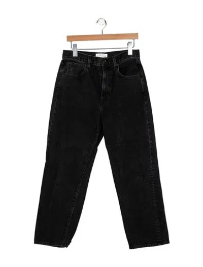 Pre-owned Slvrlake High-rise Straight Leg Jeans In Black
