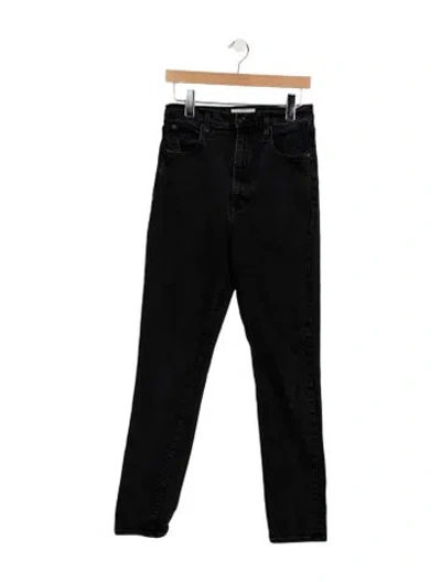 Pre-owned Slvrlake High-rise Straight Leg Jeans In Black