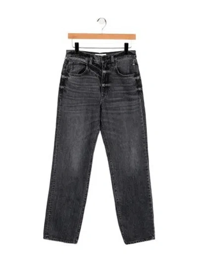 Pre-owned Slvrlake High-rise Straight Leg Jeans In Black