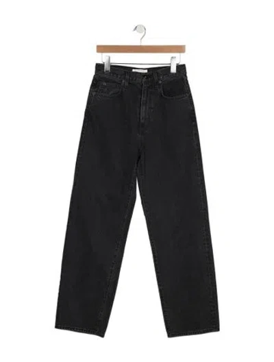 Pre-owned Slvrlake High-rise Straight Leg Jeans In Black