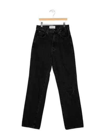 Pre-owned Slvrlake High-rise Straight Leg Jeans In Black/blue