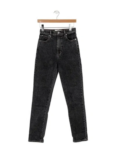 Pre-owned Slvrlake High-rise Straight Leg Jeans In Black/grey