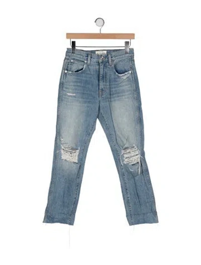 Pre-owned Slvrlake High-rise Straight Leg Jeans In Blue