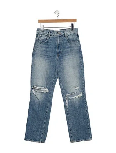 Pre-owned Slvrlake High-rise Straight Leg Jeans In Blue