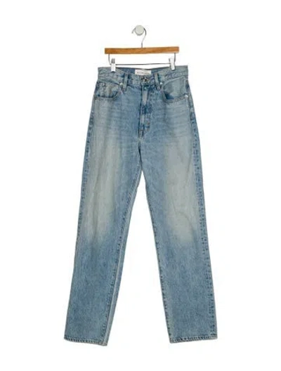 Pre-owned Slvrlake High-rise Straight Leg Jeans In Blue