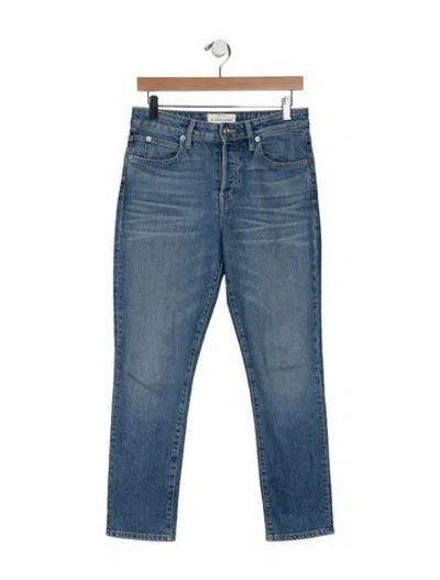 Pre-owned Slvrlake High-rise Straight Leg Jeans In Blue