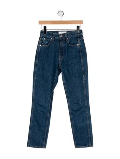 Pre-owned Slvrlake High-rise Straight Leg Jeans In Blue
