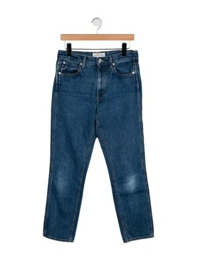 Pre-owned Slvrlake High-rise Straight Leg Jeans In Blue