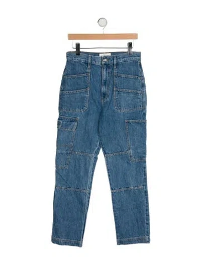 Pre-owned Slvrlake High-rise Straight Leg Jeans In Blue