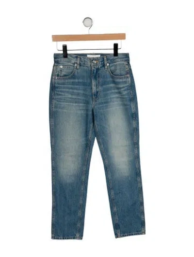 Pre-owned Slvrlake High-rise Straight Leg Jeans In Blue