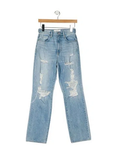Pre-owned Slvrlake High-rise Straight Leg Jeans In Blue