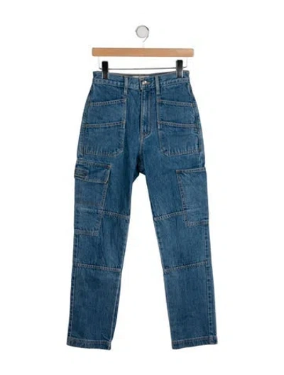 Pre-owned Slvrlake High-rise Straight Leg Jeans In Blue