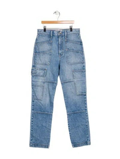 Pre-owned Slvrlake High-rise Straight Leg Jeans In Blue